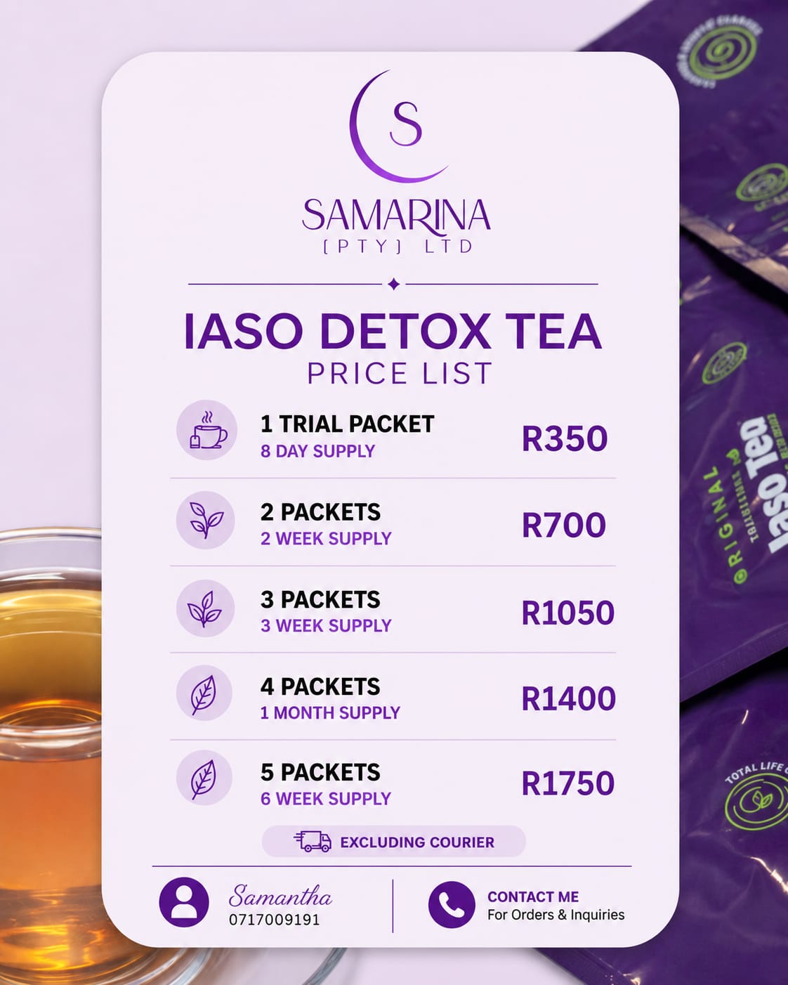 Iaso Tea price list and product options